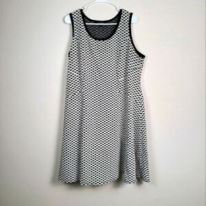 Karen Kane Sleeveless Black and White A-Line Dress - Plus Size 3X